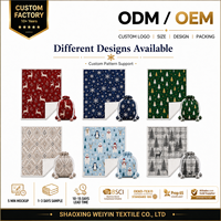 Manta de Sherpa para Navidad al por mayor, personalizada con estampado, para invierno, con embalaje de regalo en forma de caramelo para promociones navideñas