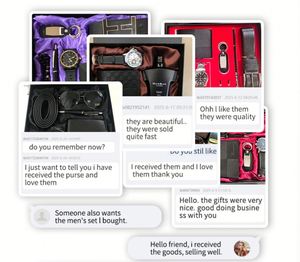 Set de Regalo Ejecutivo Personalizado de Lujo para Hombre con Reloj, Cartera, Cinturón, Bolígrafo, Gemelos y Llavero, en Caja de Regalo Premium, Ideal para Regalos de Bienvenida o Cumpleaños - Product Image 4