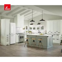 AllandCabinet Ensemble complet d'îlots en contreplaqué Placard moderne laqué Armoires de cuisine modernes pour meubles de maison Salle de cuisine