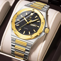 Montre à quartz pour homme Poedagar 696, cadran bleu quadrillé, fonction double jour/date, montre-bracelet décontractée pour affaires
