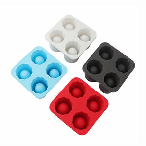 Molde de silicona al por mayor para cubitos de hielo, con cuatro orificios, para hacer bloques de hielo, moldes redondos de 4 agujeros con forma de taza para whisky, cerveza, bar, herramientas de cocina - Product Image 4