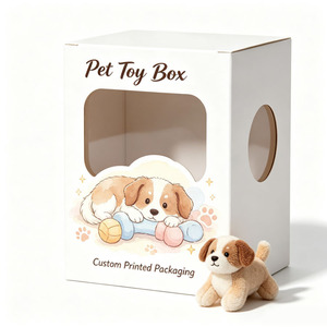 Wholesale <b>Window</b> Display Pet Toy Packaging Box Custom Printed Foldable Cardboard Retail Box for Pet Dog Cat Toys - Product Image 1
