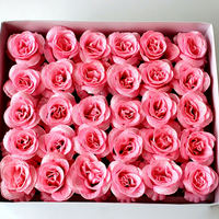 Vente en gros directe d'usine, têtes de roses en cristal, poudre dorée, fleurs de roses bleues féériques, arrangements floraux artificiels, mariages