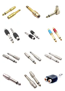 6,5mm para 3,5mm adaptador de áudio estéreo 6,35mm fêmea jack conector de áudio 3,5mm metal macho plug 6,35 mono para 3,5 estéreo jack