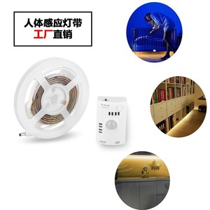 Bande lumineuse LED à détection de présence humaine 5V étanche pour armoire, montage en surface, lumière blanc chaud, blanc froid, violet - Product Image 1