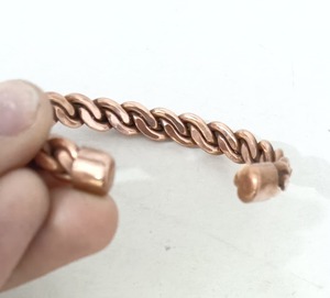 Classic Handcrafted Copper Bangle Bracelet With Magnetic Design Adjustable Fit For Men Women Casual And Formal Styling - Product Image 2