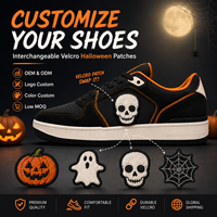 Chaussures de skate personnalisables DIY Halloween été/hiver avec patchs Velcro interchangeables, motifs crâne et fantôme, unisexe, vente en gros, personnalisées