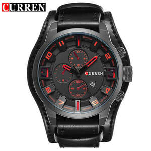 Montre pour homme en alliage 8225, style décontracté et luxueux, bracelet en cuir, quartz, date automatique, sport, affaires, cadeau, résistance à l'eau 3 BAR - Product Image 5