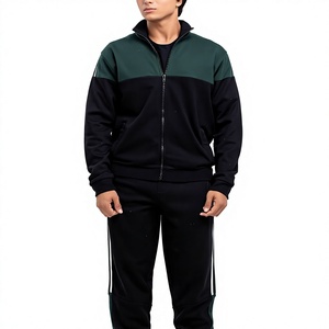 ชุดวอร์มผู้ชายแบบ Color Blocking แขนยาว ซิปครึ่งตัว สไตล์สปอร์ต มีกระเป๋าข้าง เหมาะสำหรับฤดูหนาว ผลิตจากผ้าฝ้าย 100% แห้งเร็ว - Product Image 1