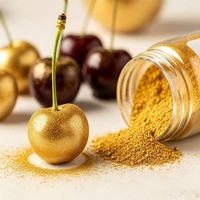 Lebensmittelechte Metallische Perlpigmente Mica 24K Goldpulver Lebensmittelfarbe Glitzer Glanzstaub Essbare Kuchendekoration Getränke-Topper
