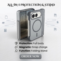 Nouvelle conception pour coque iPhone 18 Duo en TPU PC, finition mate douce au toucher, protection de la charnière, support de charnière magnétique, compatible avec l'iPhone 18 Fold