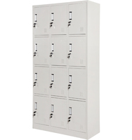 Armoire à casiers moderne en acier à 12 portes avec design verrouillable, durable et écologique, assemblée pour une utilisation en salle de sport, école, bureau, maison, chambre