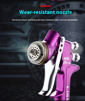 LVLP Mini pistolet de pulvérisation 1.0mm /1.3mm Buse de peinture de voiture 300ml Pulvérisateur d'air par gravité avec 1 an de garantie