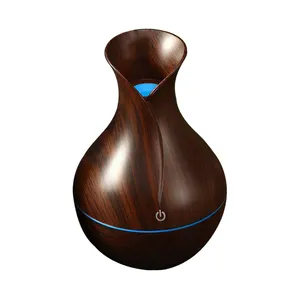 Grano de madera Mini jarrón humidificador de aire USB eléctrico ultrasónico agua Aroma difusor de aceite esencial hogar habitación fragancia purificador de aire