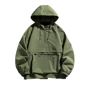 Customized Large Pockets Four One Zipper Hood and Hem with Elastic <strong>Cord</strong> Waterproof <strong>Men's</strong> <strong>Jacket</strong> - Product Image 3