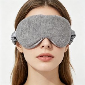 Luxury 100% Cashmere Knitted Sleep <b>Mask</b> Silk Lining Scrunch Strap Custom Embroidery Blackout <b>Eye</b> Cover - Product Image 4