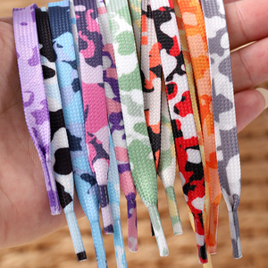 Nuevos Cordones Planos de Camuflaje de 0.8cm, Venta al Por Mayor de Fábrica para Zapatillas AJ1 <span class=keywords><strong>AF1</strong></span> y Zapatos Casuales Unisex - Product Image 1