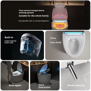 Inodoro de Cerámica de Una Pieza Alargado <span class=keywords><strong>para</strong></span> Baño, con Descarga Automática, Bidé Inteligente, Control Remoto Incluido - Product Image 2