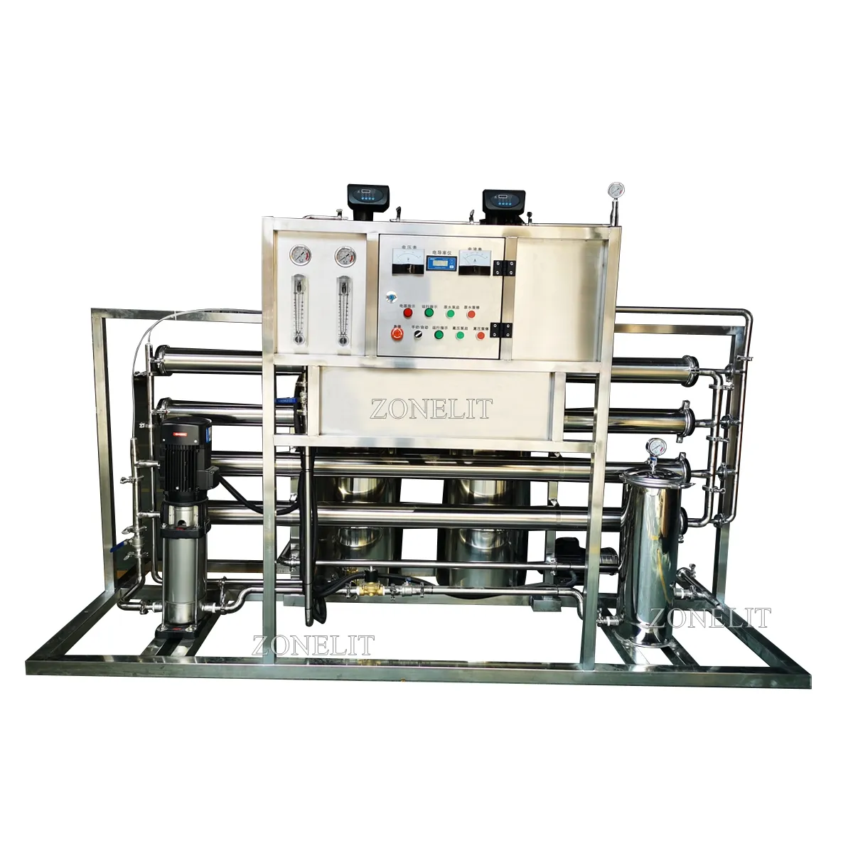यूवी आरओ जल उपचार मशीनरी उपकरण उपकरण प्रणाली संयंत्र शुद्धिकरण प्रणाली 2000 एलपीएच रिवर्स ऑस्मोसिस