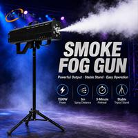 Machine à brouillard triangulaire LM Factory 1500W avec lumière LED pour DJ, événements, scènes, mariages, fêtes – Canon à fumée portatif