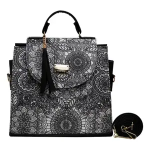 Bolso de Yute Negro Ecológico para Mujer Fana Emilia de Tela de Lona con Serigrafía para Uso Diario y Publicidad Tamaño Mediano - Product Image 1