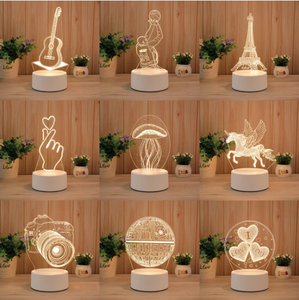 Lampada da Tavolo Acrilica Creativa Stile Ins, Luce Notturna 3D USB per Camera da Letto, Regalo per Amici - Product Image 5