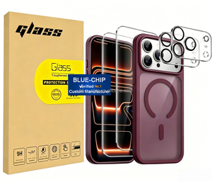 Custodia Protettiva Magnetica 5 in 1 Defender Smerigliata con 2 Pellicole Protettive in Vetro Temperato per Fotocamera e Schermo per <span class=keywords><strong>iPhone</strong></span> 18 17 Pro - Product Image 1