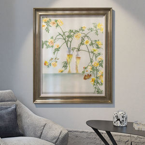 Exquis <span class=keywords><strong>fleurs</strong></span> faites à la main grès <span class=keywords><strong>peinture</strong></span> mur Art grès <span class=keywords><strong>peinture</strong></span> avec toile pour la décoration intérieure et ornement oeuvre - Product Image 2