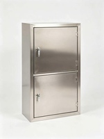 Armoire verticale en acier inoxydable pour enrouleur de tuyau d'incendie, double porte haut-bas, coffre de rangement pour matériel de lutte contre l'incendie, durable et flexible
