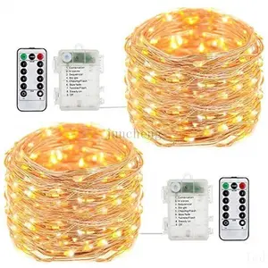 Xmas Afstandsbediening Draad Lamp String Decoratie Afstandsbediening Koper 100 Licht 10M Usb Slaapkamer Zilver Kerst