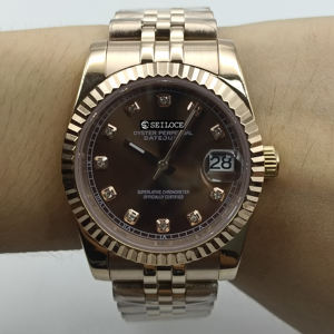 Montre automatique de luxe, verre saphir, acier inoxydable 904l, étanche, cadran diamant, mouvement NH35, montre pour homme - Product Image 6