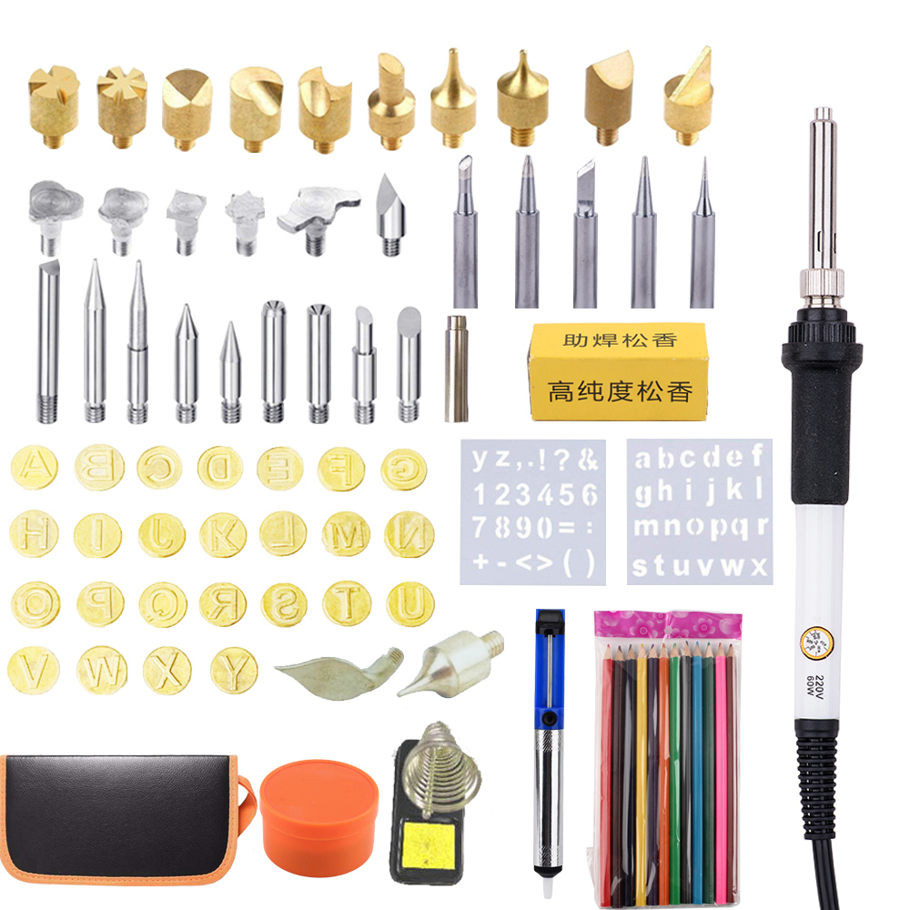 Diy 60w household electric soldering iron set pyrography tool temperature adjustable soldering iron