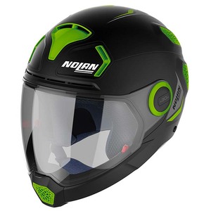 Casco Moto Nolan N30-4 Nero Verde con Mentoniera Staccabile M in Policarbonato - Product Image 1