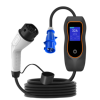 Nouvelle conception de chargeur EV portable monophasé 7 kW 32 A, longueur de câble de 5 m, type 2, AC 200-220 V, monophasé, pour usage domestique