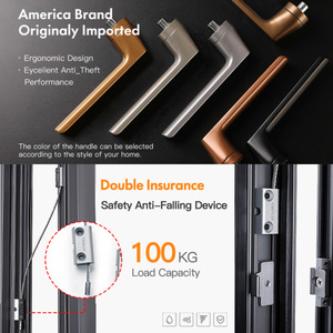 ROGENILAN Fenêtre à battants style français pour appartement villa avec cadre en alliage d'aluminium Fenêtres à rupture thermique - Product Image 2