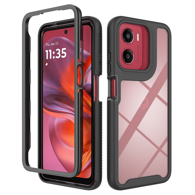 Wholesale 3 in 1 Luxury Design Clear Silicone Phone Cover Full 360° Protective Cover for Motorola Moto E15 G25 G15 G05