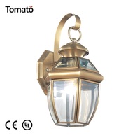 Applique murale extérieure vintage en laiton et bronze, étanche IP65, avec verre multi-épaisseurs, pour jardin, lumière blanc chaud 3000K
