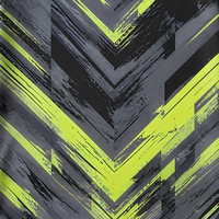 T-shirt 3D AOP pour homme 100% polyester gris anthracite et vert citron à chevrons, séchage rapide, respirant, col rond, OEM ODM