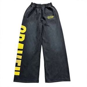 2026 Trend Oversized <b>Baggy</b> Graphic Sweatpants <b>Men</b> Midweight Cotton Wide Leg Streetwear <b>Jogger</b> Pants Mid Breathable Custom Logo - Product Image 1