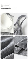 Débardeur Camisole Sans Coutures en Gros avec Coussinets de Soutien-Gorge Intégrés pour Femme, Col en V, Sans Manches, Couleur Unie, Longueur Longue, Gilet d'Été