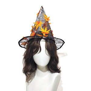 Transparent Maple Leaf <b>Cone</b> Hat One Size Plastic Embroidered Festive <b>Party</b> Hat - Product Image 5