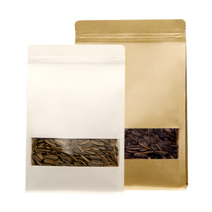 Emballage de bonbons <span class=keywords><strong>mini</strong></span> stratifié eco doypack fenêtre carré de qualité à fond plat <span class=keywords><strong>sac</strong></span> en papier <span class=keywords><strong>kraft</strong></span> brun - Product Image 1