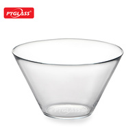 Bol à salade Pyglass en verre borosilicate haute résistance, transparent, grand format, épaissi, compatible micro-ondes et congélateur