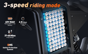 Bicicleta Eléctrica Todoterreno Bopzin Q8, Bicicleta de Montaña Eléctrica Stealth Bomber con Alarma Antirrobo, Bicicleta Eléctrica para Adultos - Product Image 3