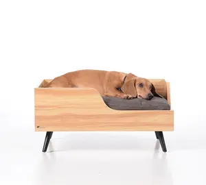モダンな犬のベッドの家具手作りの防水耐久性のあるスタイリッシュな環境にやさしい木製の犬のベッド愛らしい犬に最適猫ペット