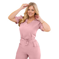 Ensemble d'uniformes médicaux pour femmes en tissu Dobby fin, confortable et respirant, fourniture ODM pour salons de beauté, centres de maternité, cliniques dentaires