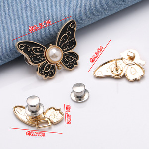 Ajusteur de taille en métal détachable sans couture pour jeans, avec perles et émail décoratifs, extenseur de taille, boutons à pression pour pantalons - Product Image 3
