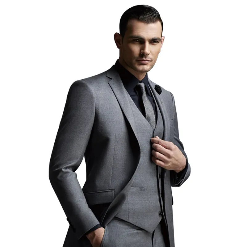 New products from market best quality grey wool fabric men's suit turkey business casual suit wedding men