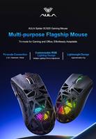Souris sans fil Aula SC620 PAW3311 RGB, mini creuse, légère (53g), 12000 DPI, tri-mode pour Dota 2, Valorant, CSGO, style rétroéclairé