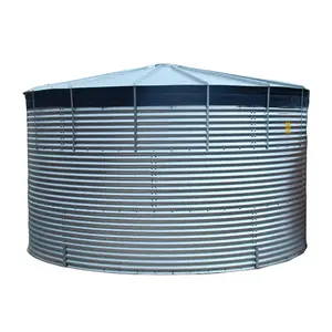 Tanque de agua de chapa de acero corrugado galvanizado de 400m3, tanque de agua atornillado barato usado, tanque pequeño para alimentación animal